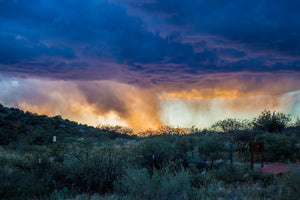 Desert storm in the distance in central Arizona.